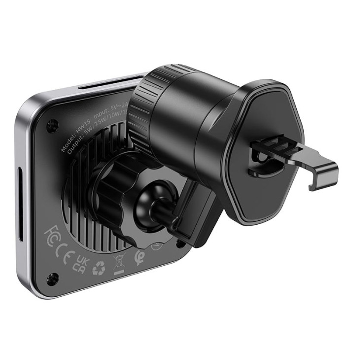 Автомобильный держатель с беспроводной зарядкой HOCO HW15 15W Black