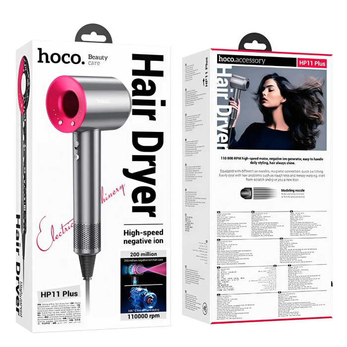 Фен для волос HOCO HP11 Plus 1600W Grey-rose