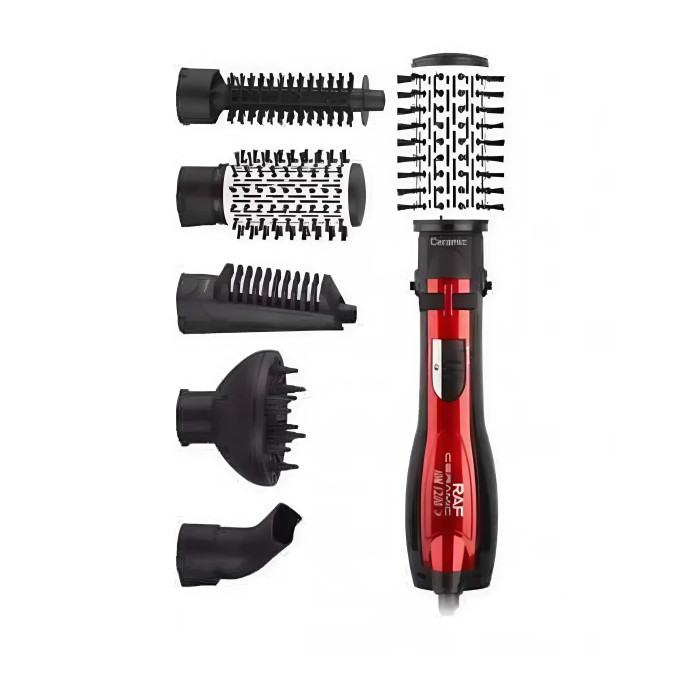 Фен-щітка для волосся 5 в 1 RAF R.416 1200W Red