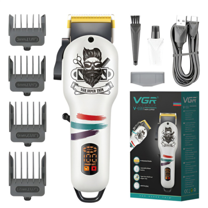 Машинка для стрижки волосся VGR V-699 White