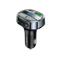FM модулятор Hoco E70 BT5.0 2USB / Type-C / TF / PD / QC / 30W / 3A, Black