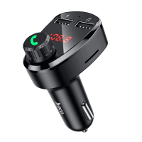 FM модулятор Hoco DE24 Black BT5.0 2USB / TF / 2.4A, Black