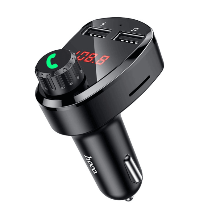 FM модулятор Hoco DE24 Black BT5.0 2USB / TF / 2.4A, Black
