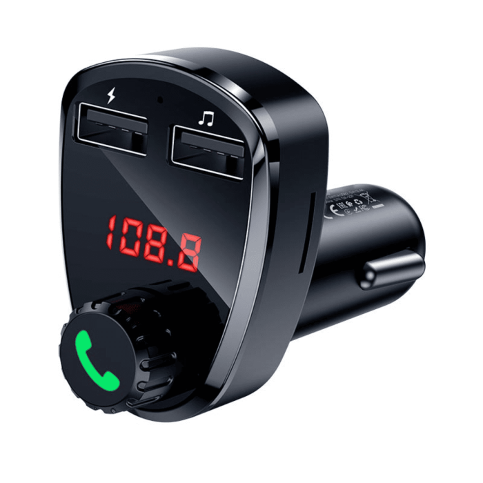 FM модулятор Hoco DE24 Black BT5.0 2USB / TF / 2.4A, Black