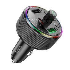 FM модулятор Hoco E82 BT5.3 2USB / Type-C / PD / QC / 30W / 3A, Black