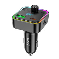 FM модулятор Hoco E81 BT5.0 USB / Type-C / PD / QC / 30W / 3A, Black