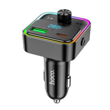 FM модулятор Hoco E81 BT5.0 USB / Type-C / PD / QC / 30W / 3A, Black