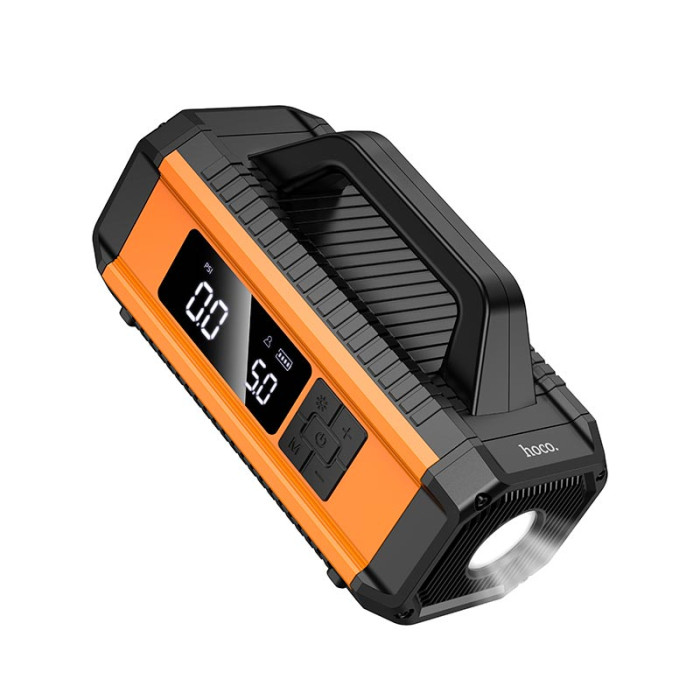 Пусковий пристрій та насос Hoco QS4 10000 мАг, 360A/800A, 1.8-3.8 bar Black