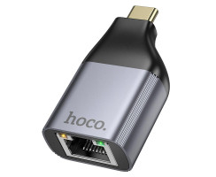 Перехідник Hoco UA35 Type-C to RJ45 Grey
