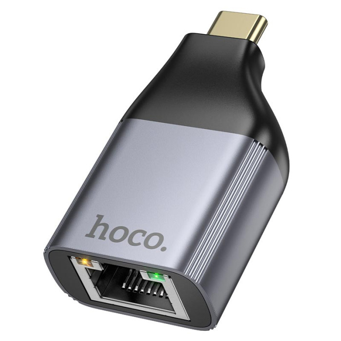 Перехідник Hoco UA35 Type-C to RJ45 Grey