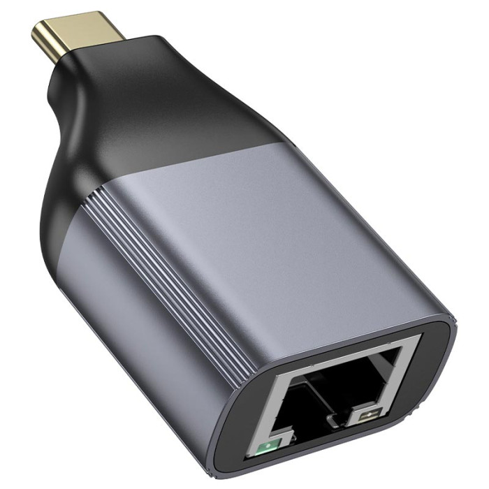 Перехідник Hoco UA35 Type-C to RJ45 Grey