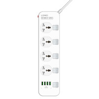 Мережевий фільтр Ldnio SC4408 4x220V / 4хUSB / 2500W 2 м, White