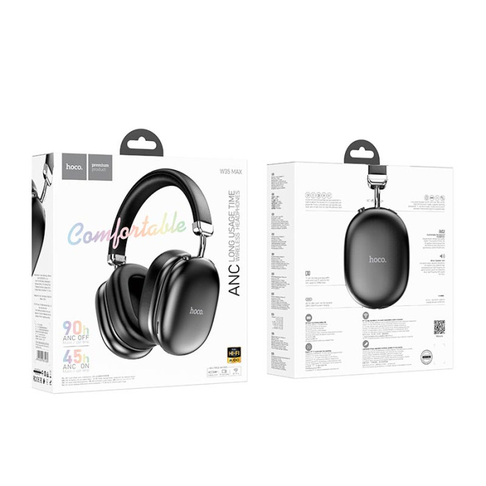Навушники накладні Hoco W35 Max BT5.4, AUX / BT / TF, 90 год Black