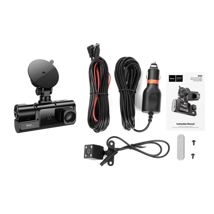 Видеорегистратор HOCO DI60 2" IPS, 720p/480p, WiFi, 3 камеры, Black