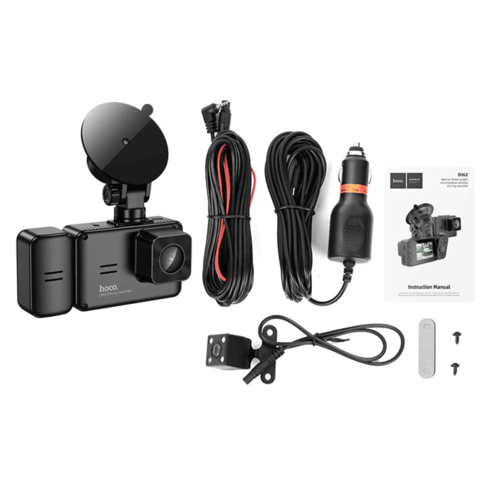 Відеореєстратор HOCO  DI62 2" IPS, 720p/480p, WiFi, 3 камери, Black
