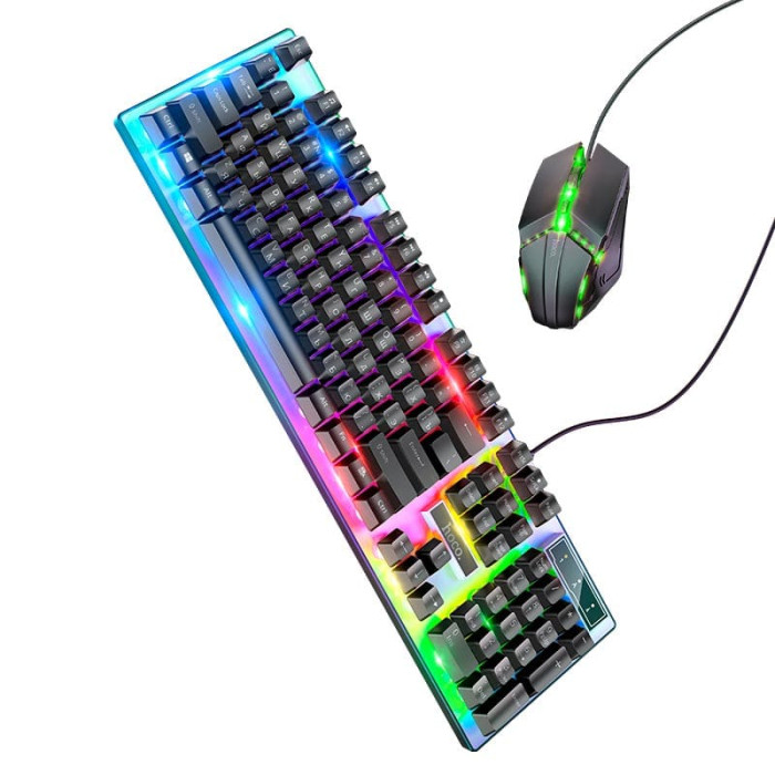 Клавиатура проводная игровая + мышь HOCO GM18 Black