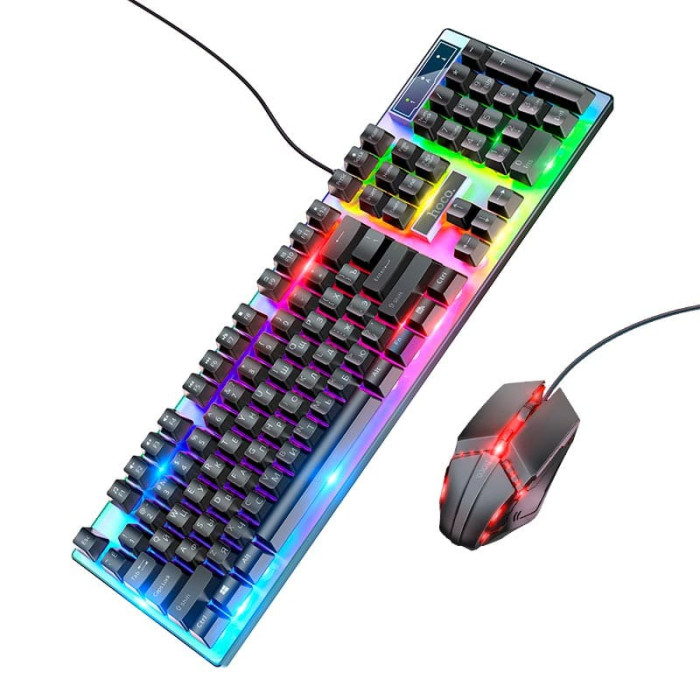 Клавиатура проводная игровая + мышь HOCO GM18 Black