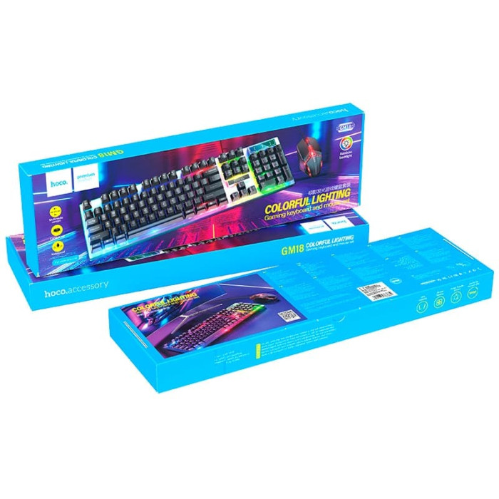 Клавиатура проводная игровая + мышь HOCO GM18 Black