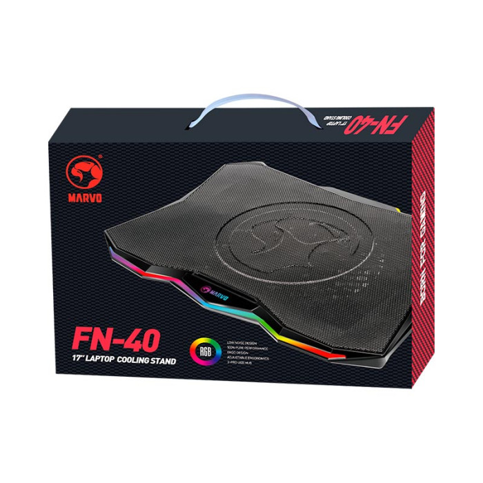 Підставка під ноутбук MARVO FN-40 17.3'', RGB, Black