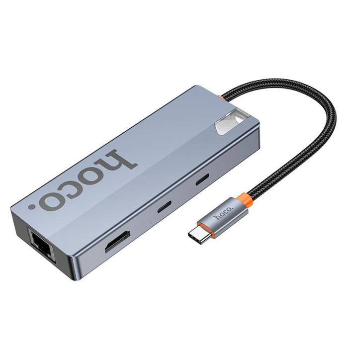 Перехідник 8 в 1 HOCO HB52 0.18m Grey