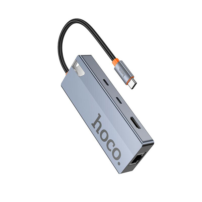 Перехідник 8 в 1 HOCO HB52 0.18m Grey