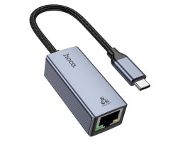 Перехідник HOCO UA37 Type-C to RJ45 1000 Мбіт Grey