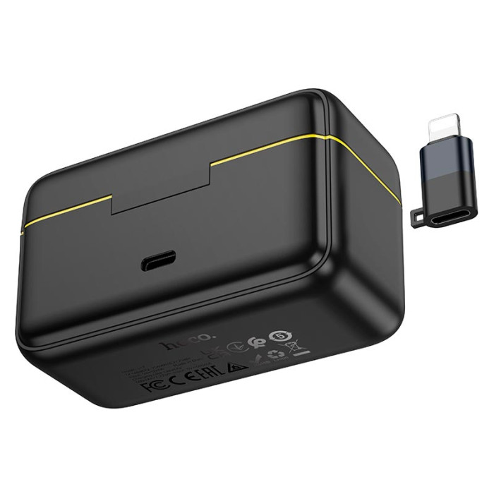 Бездротовий петличний мікрофон 2 шт HOCO L17 Type-C/Lightning Black