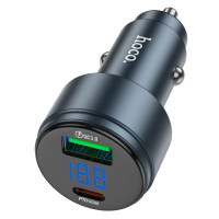 Адаптер автомобільний HOCO Z57B Type-C / USB / 63W Black