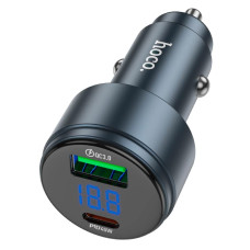 Адаптер автомобільний HOCO Z57B Type-C / USB / 63W Black