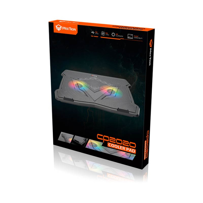 Підставка під ноутбук MeeTion CP2020 14'', RGB, Black