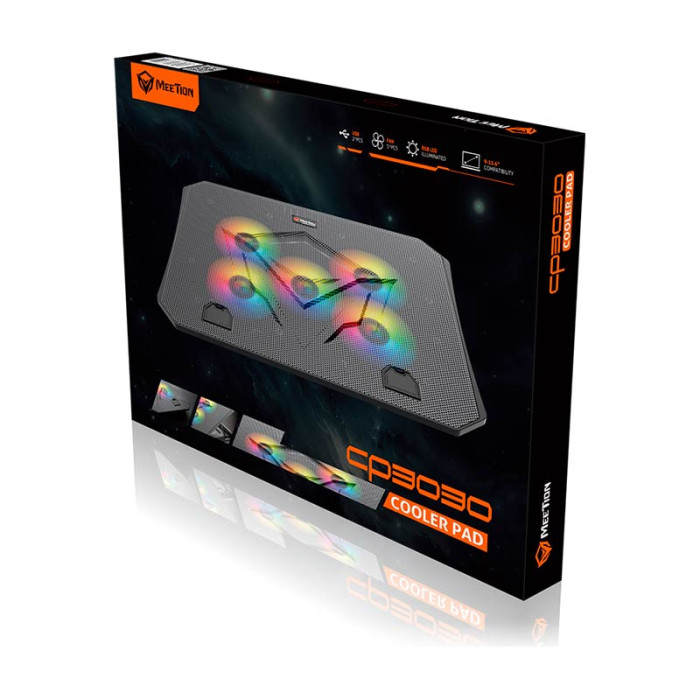 Подставка под ноутбук MeeTion CP3030 15.6'', RGB, Black