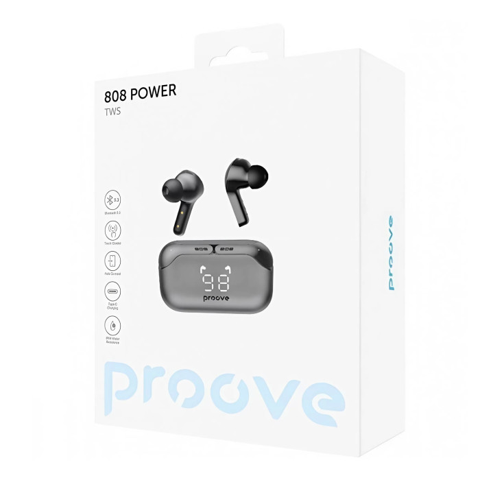 Вакуумные наушники TWS Proove 808 Power Grey