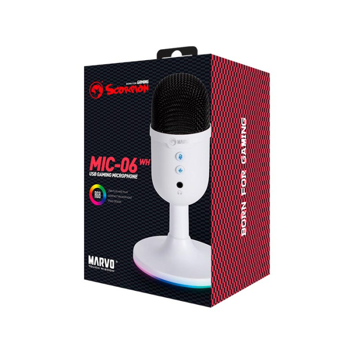 Микрофон для компьютера MARVO MIC-06 White