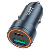 Адаптер автомобільний HOCO Z57A Type-C / USB / 30W Black