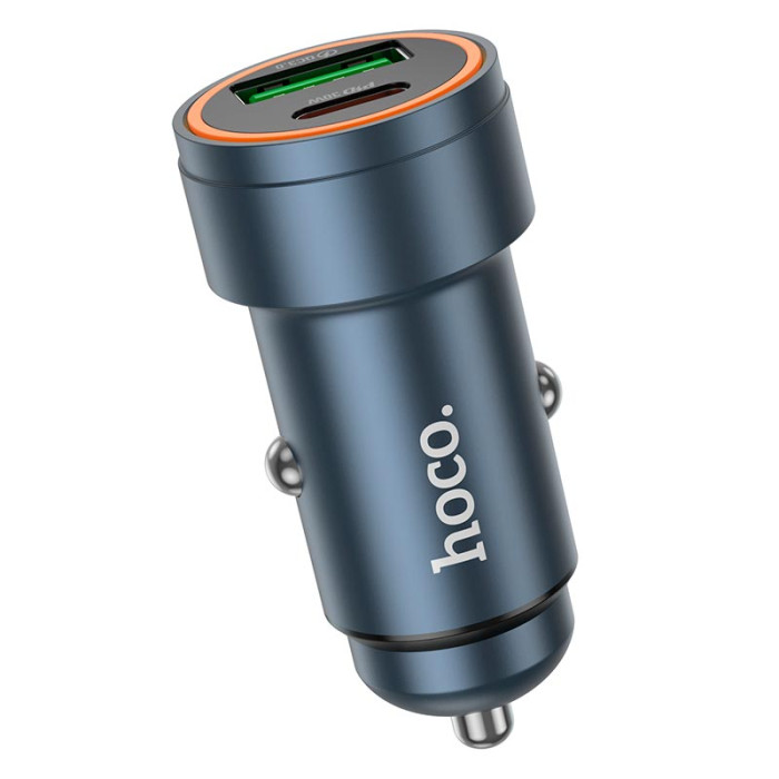Адаптер автомобильный HOCO Z57A Type-C / USB / 30W Black