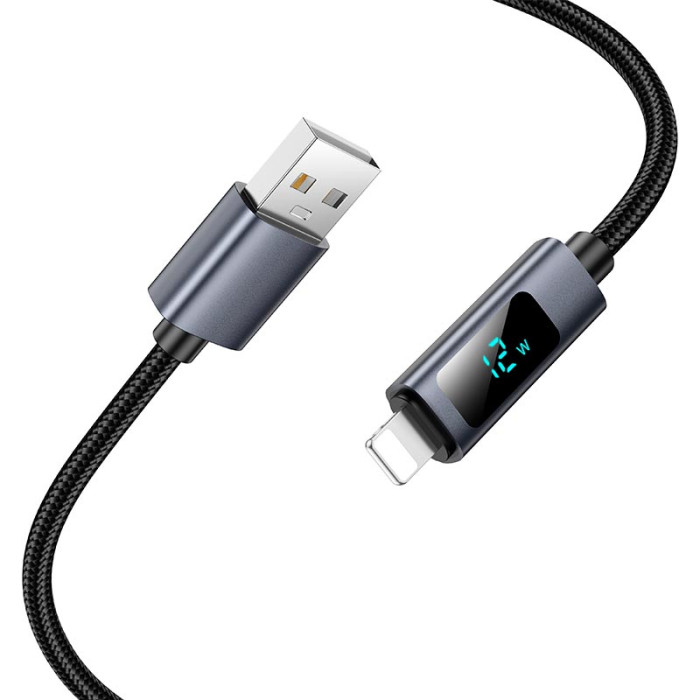 Кабель Hoco X112 USB to Lightning 2.4A 1m Black