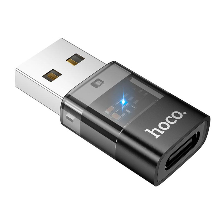 Переходник HOCO UA36C USB to Type-c Black