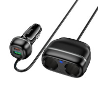 Адаптер автомобільний Hoco Z59 Type-C / USB / 240W Black