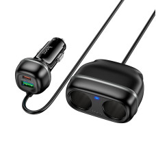 Адаптер автомобільний Hoco Z59 Type-C / USB / 240W Black