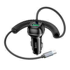 Адаптер автомобільний та кабель HOCO Z58B Type-C / USB / 48W Black