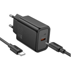 Кабель та блочок Hoco N60 Type-C to Type-C 20W 1m Black