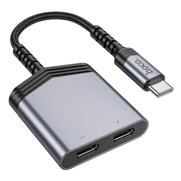 Перехідник 2 в 1 HOCO LS40 Type-C to 2 x Type-C Silver
