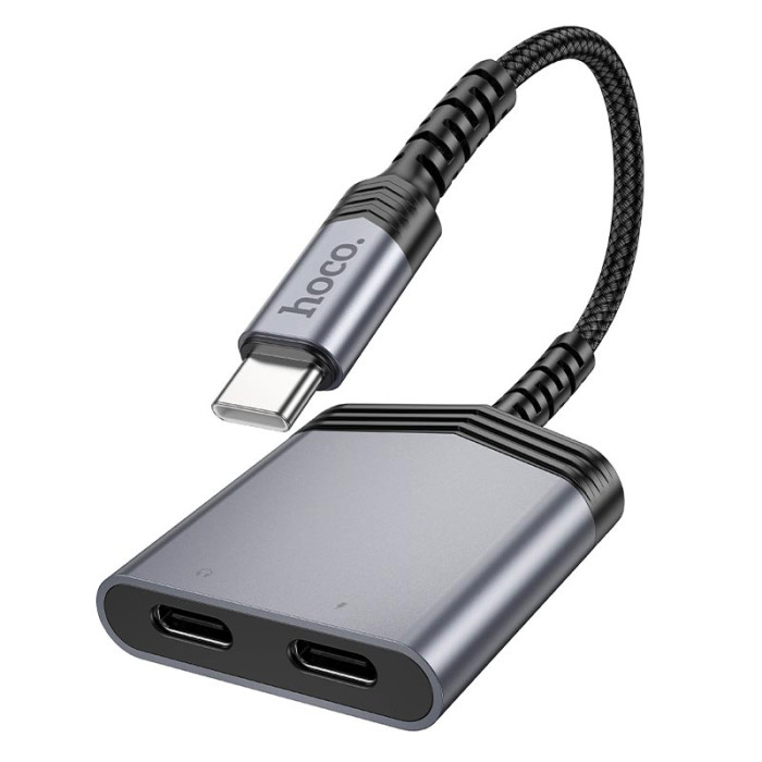 Перехідник 2 в 1 HOCO LS40 Type-C to 2 x Type-C Silver