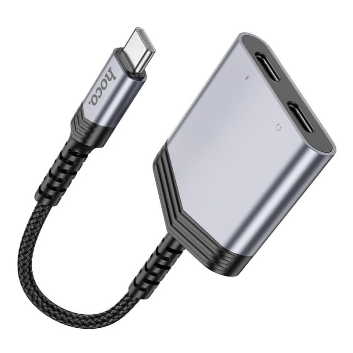 Перехідник 2 в 1 HOCO LS40 Type-C to 2 x Type-C Silver