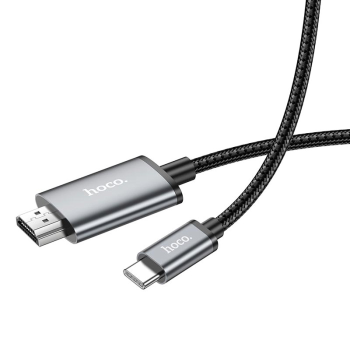 Кабель Type-C to HDTV Hoco UA27 4K 2m Grey