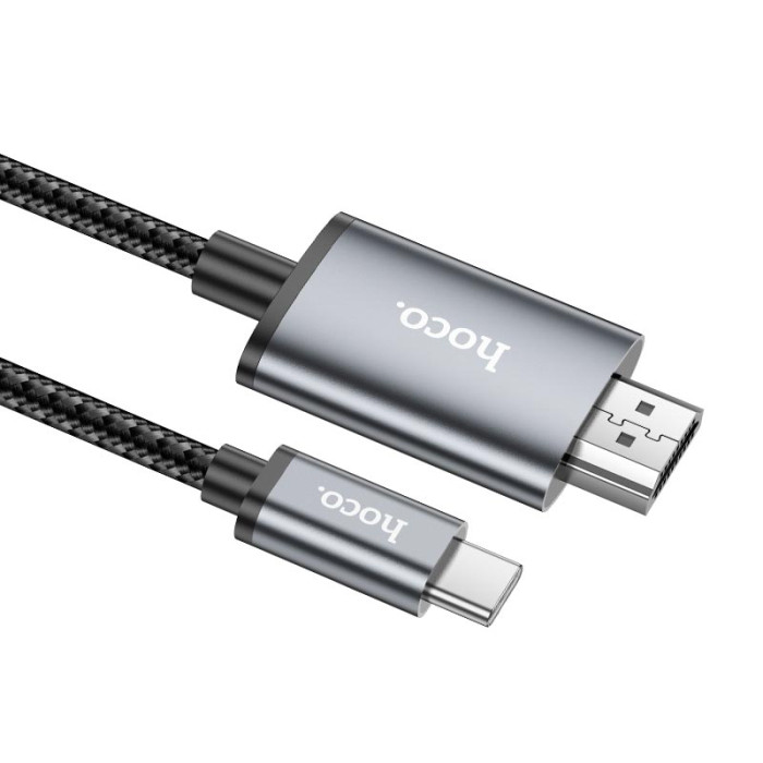 Кабель Type-C to HDTV Hoco UA27 4K 2m Grey