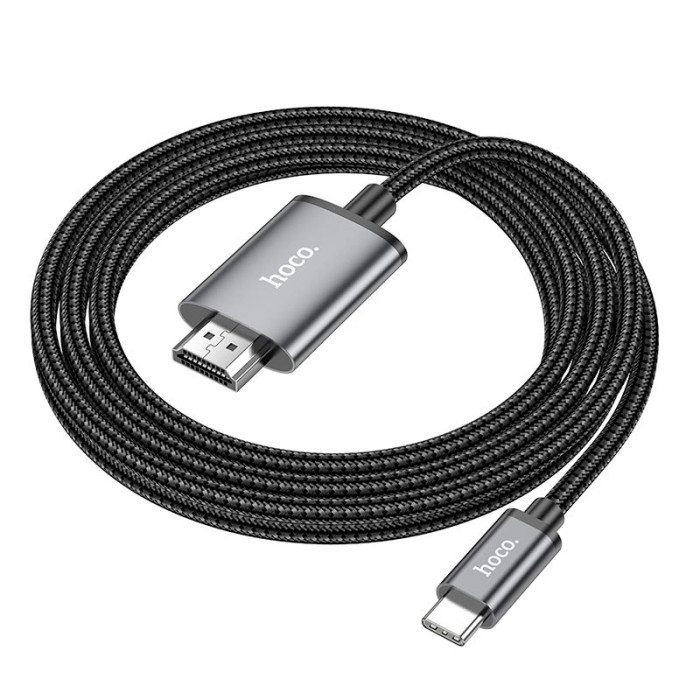 Кабель Type-C to HDTV Hoco UA27 4K 2m Grey