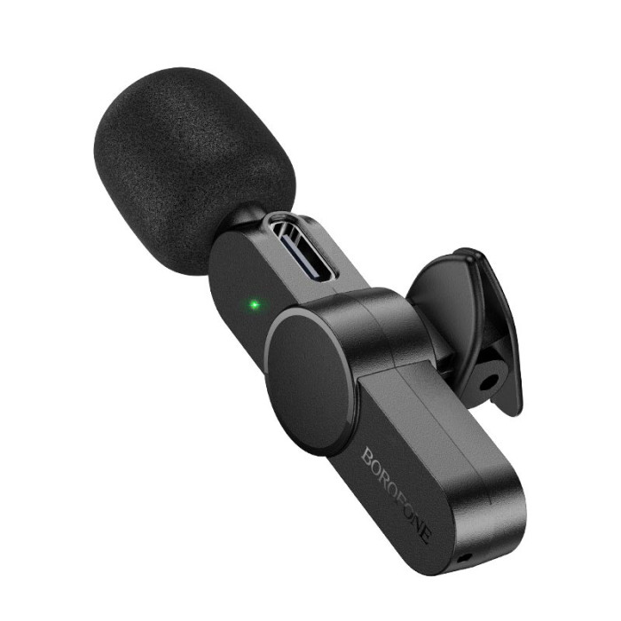 Бездротовий петличний мікрофон Borofone BFK12 Lightning Black
