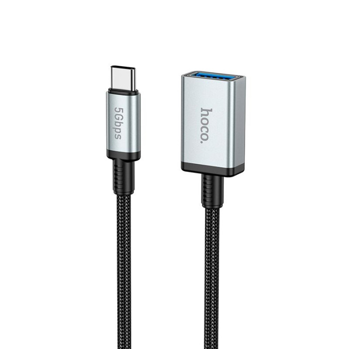 Кабель Hoco US10 Type-C to USB 5000 Мбіт 0.5m Black
