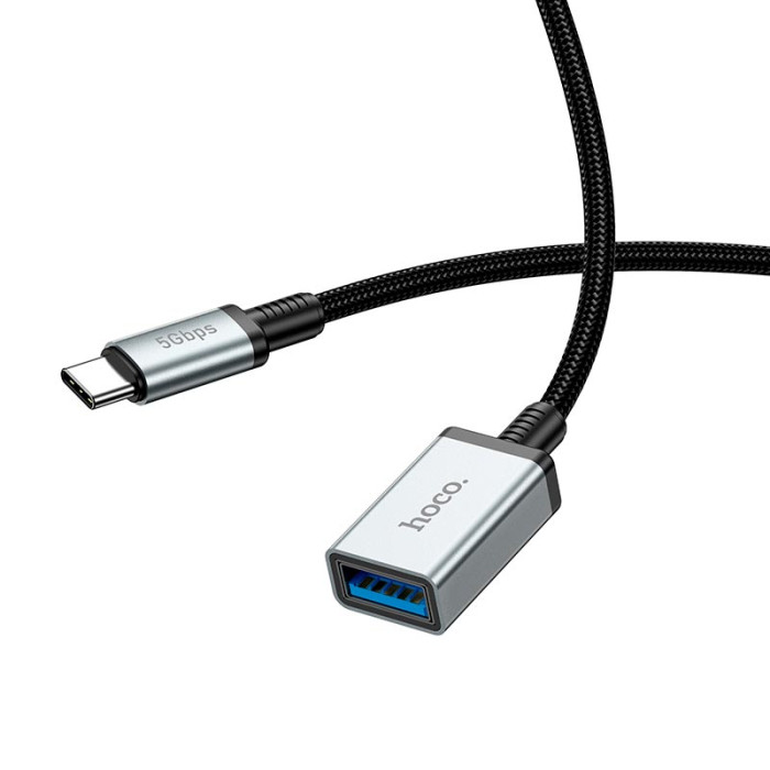 Кабель Hoco US10 Type-C to USB 5000 Мбіт 0.5m Black